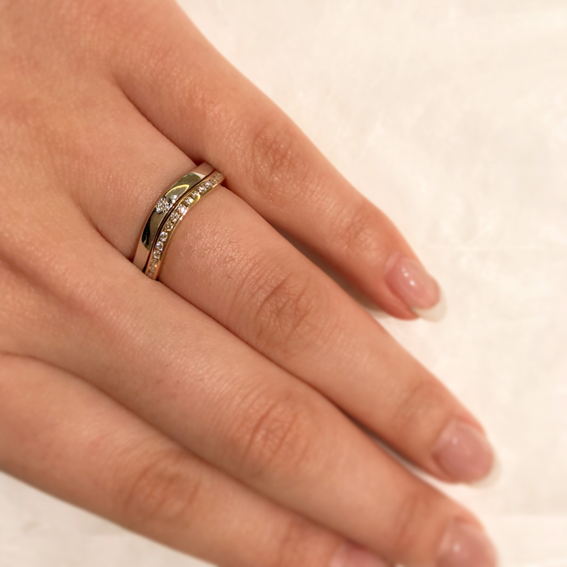 ロイヤルアッシャー 重ね付け ブログ Hassin 宝石の八神ブライダル 結婚指輪 婚約指輪 時計の正規販売店 名古屋南icから5分